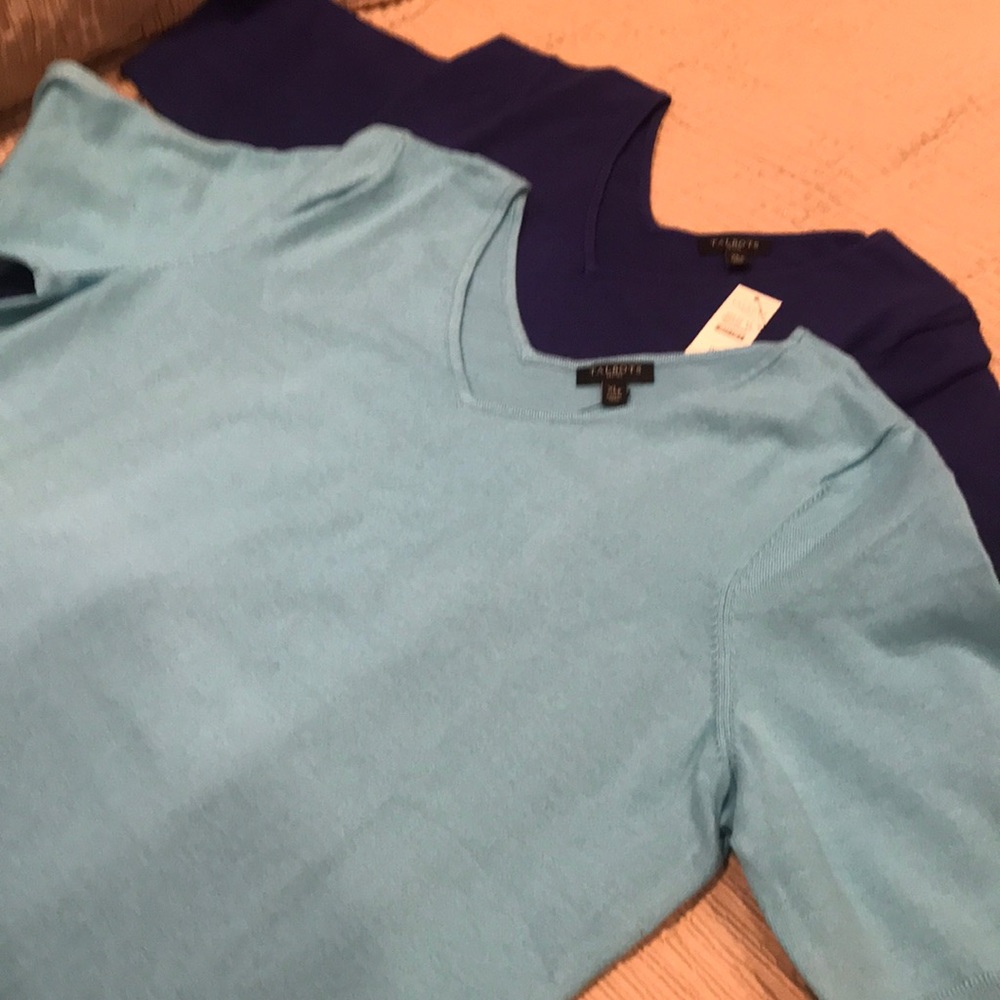 NWOT pair of Talbots short sleeve sweaters